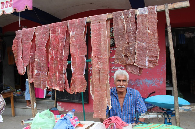 Meat market vendor